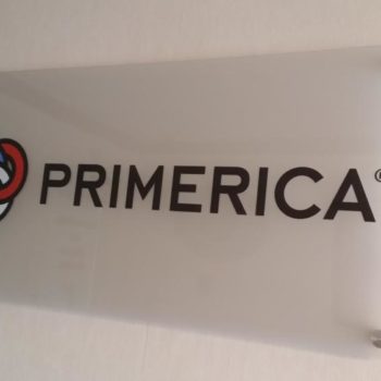 Indoor sign for Primerica Akron