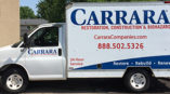 Custom vehicle graphics on box truck for Carrara