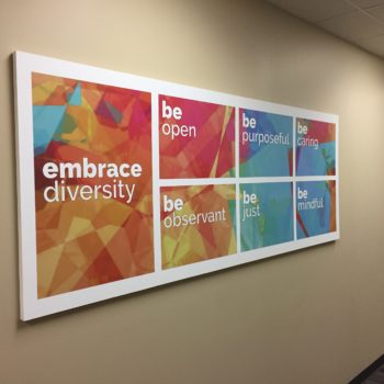 indoor Embrace Diversity wall sign akron