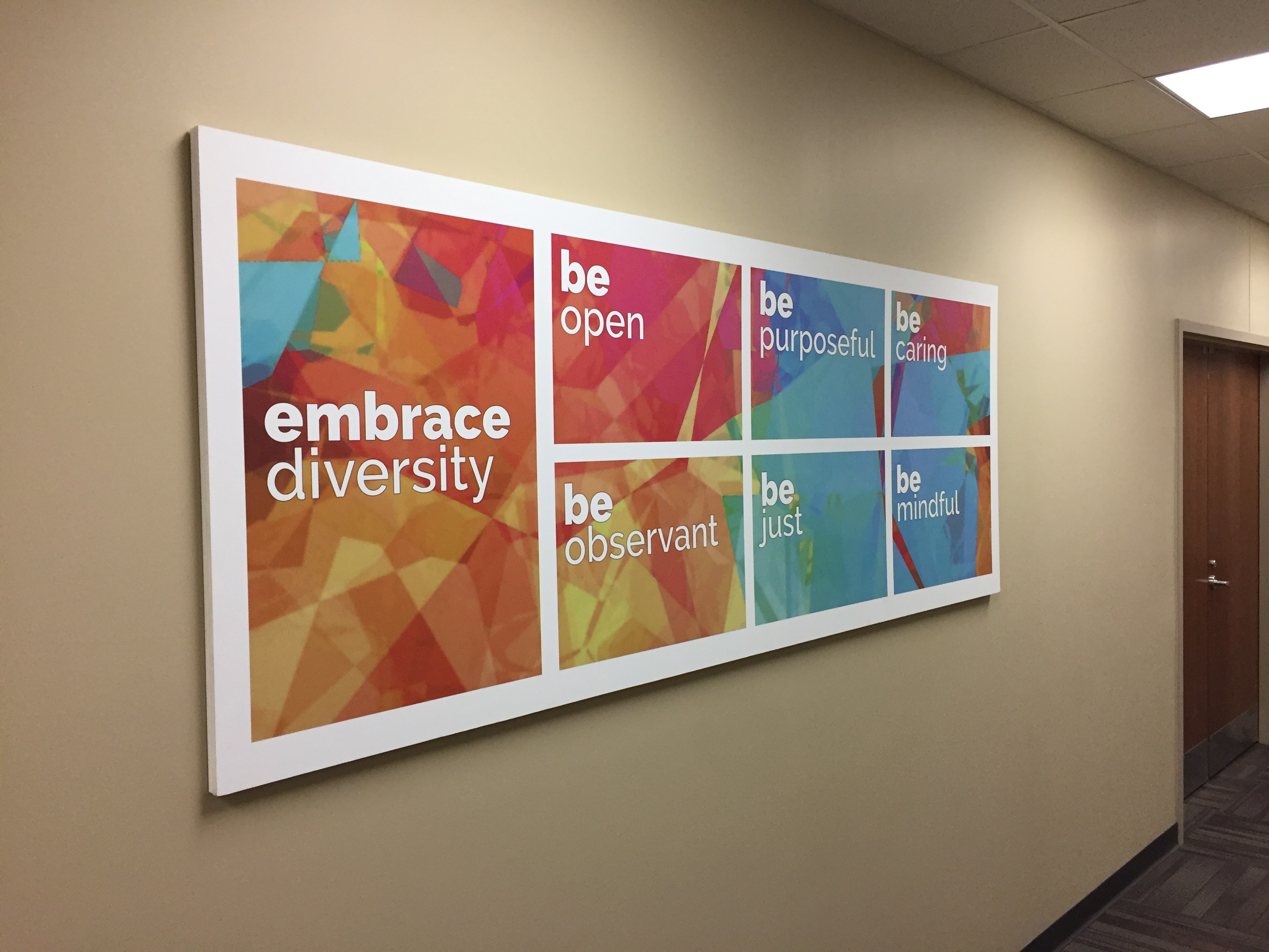 indoor Embrace Diversity wall sign akron