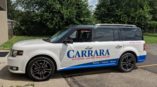 Custom vehicle wrap on SUV for Carrara