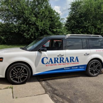 Custom vehicle wrap on SUV for Carrara