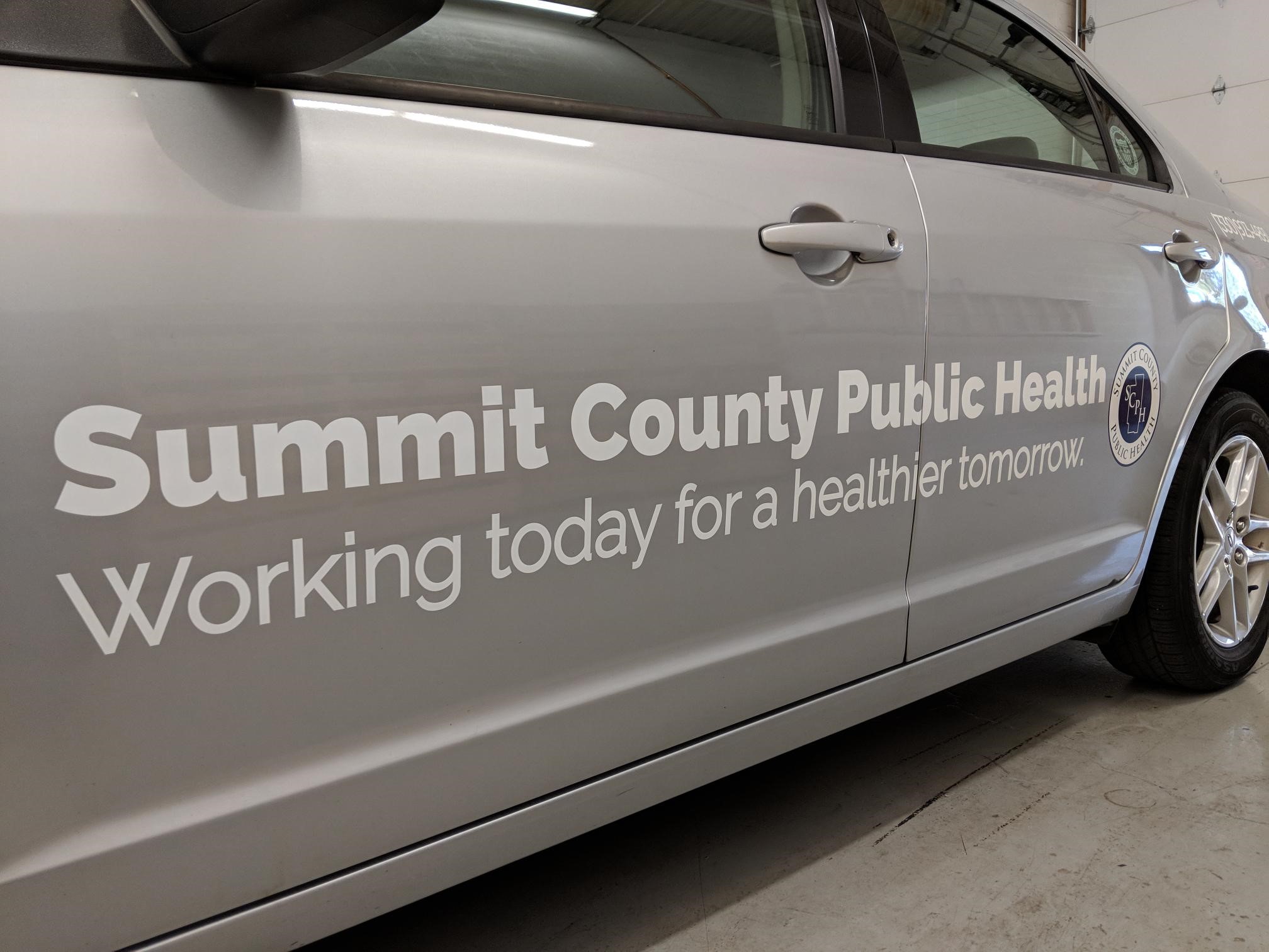 Custom vehicle decal on van for Summit County Public Health