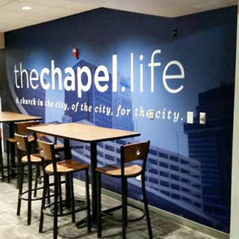 The Chapel life decorated wall mural graphic