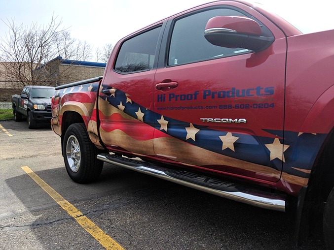 Hi Proof Products Flag Vehicle Wrap Graphic Akron