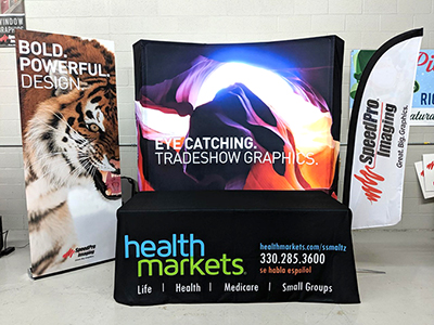 health markets table cover tradeshow display graphic