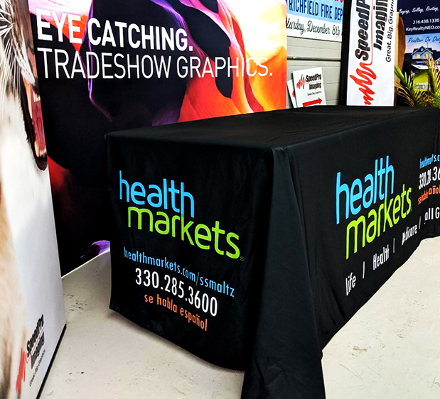 Health Markets Table Cloth Tradeshow Display Table Graphics Akron Ohio