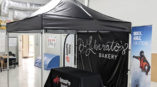 DeLiberatos Akron Cuyahoga Falls Custom Canopy Ohio Bakery Tradeshow Display Outdoor Tent Tablecloth Banners Flags