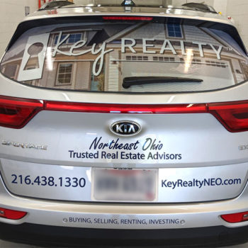 Back Window Graphic and Decals for Key Realty Vehicle