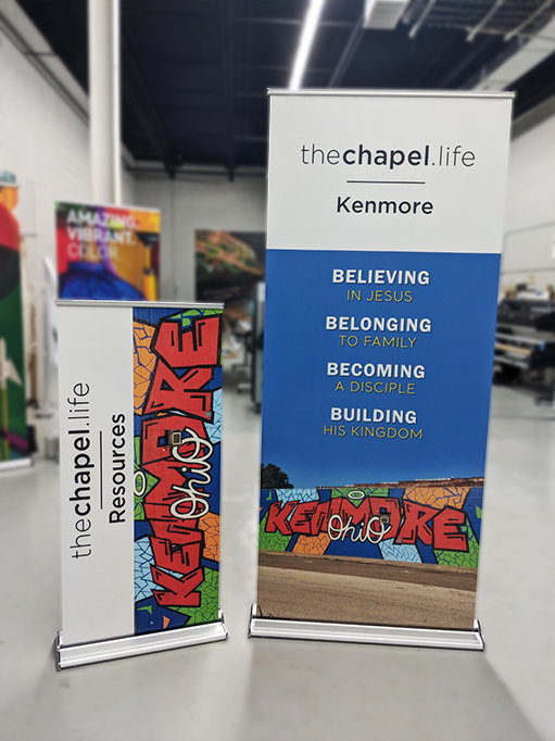 Retractable Banner Stands for The Chapel in Kenmore