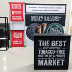 Fully Loaded Tobacco Tradeshow Display with table and shelves