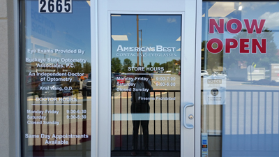 America's Best window graphics glass logo decal door window graphic sign