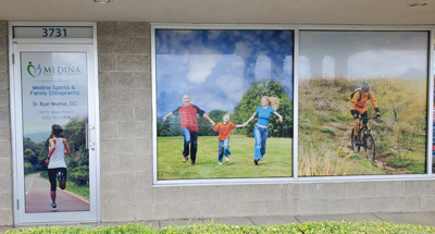 Medina Family Chiropractic Window Wrap Window Graphic Akron