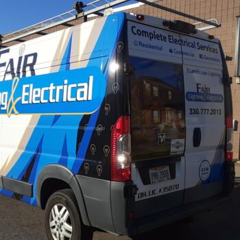 fair lighting and electrical vehicle wrap van custom graphics akron