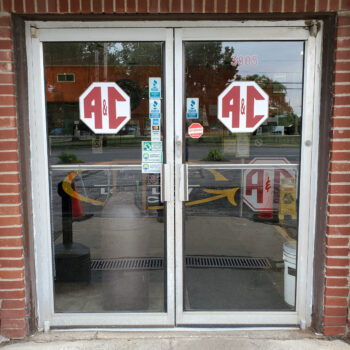 A & C Auto Parts & Wrecking Co Logo Window Decal Graphic Akron