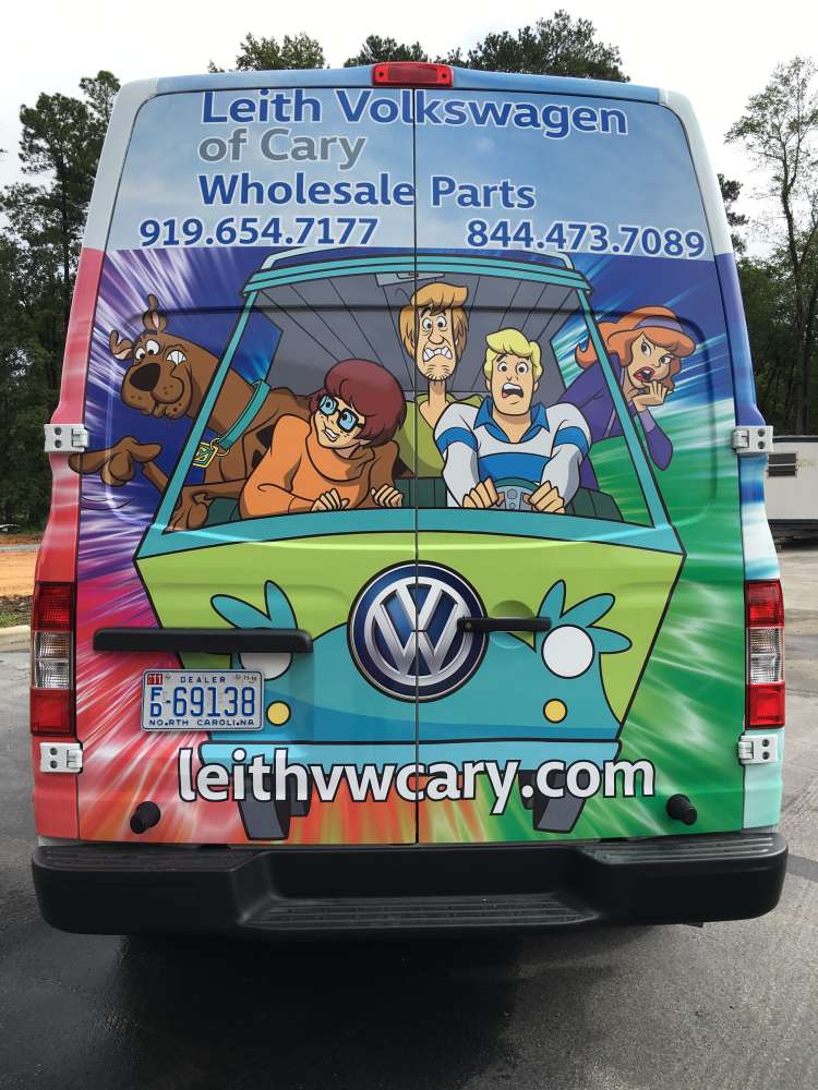 Leith Volkswagen of Cary Scooby Doo printed advertisement van