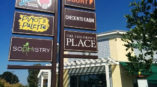 Outdoor signage at shopping center 