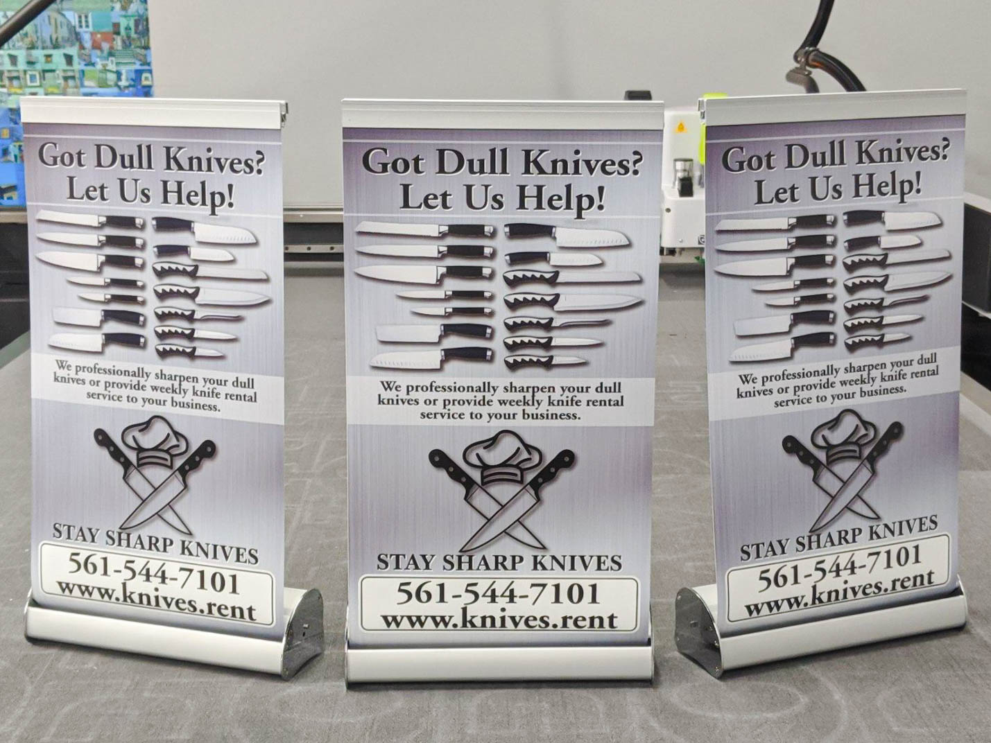 Retractable Banners for Stay Sharp Knives