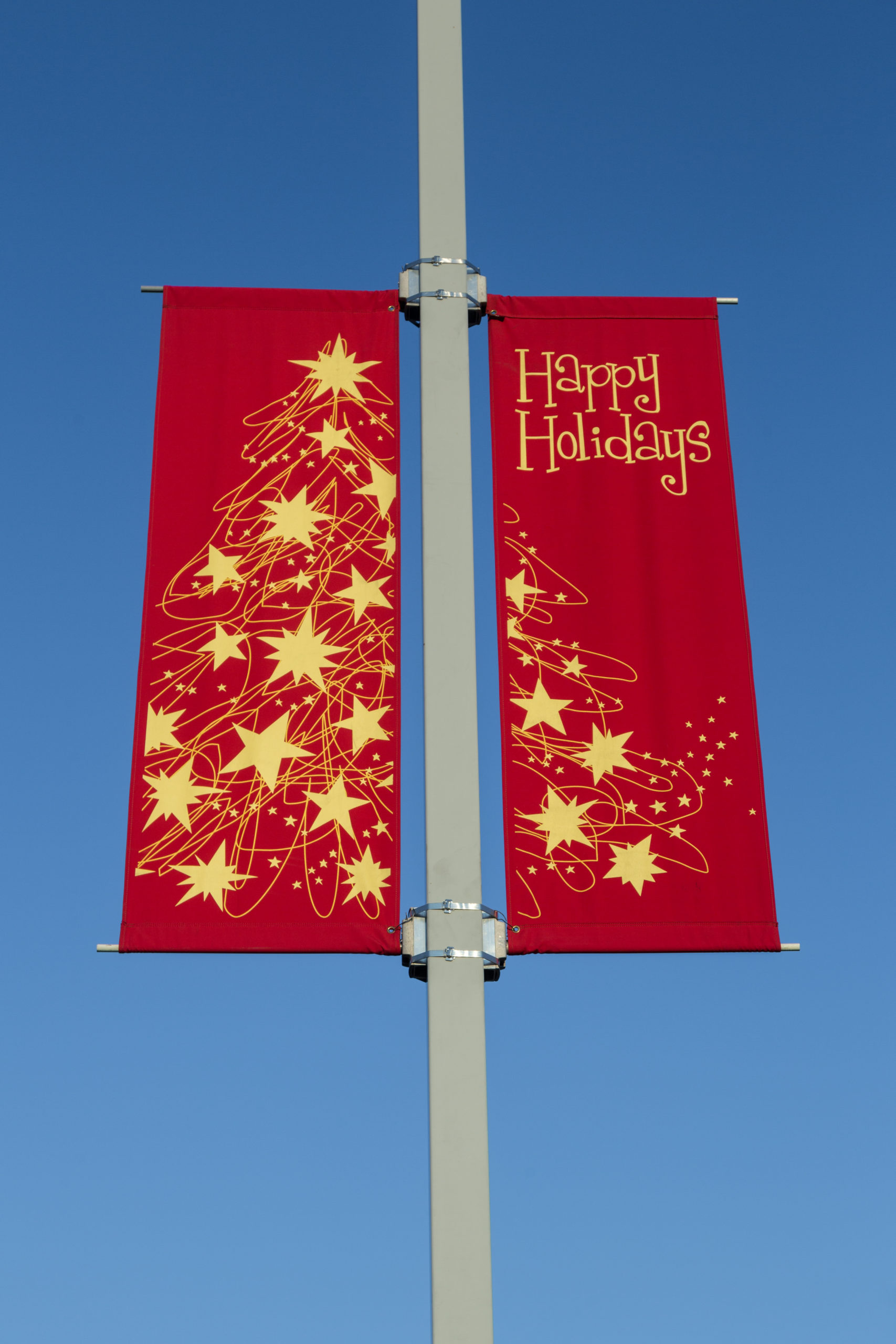 happy holidays pole banner 