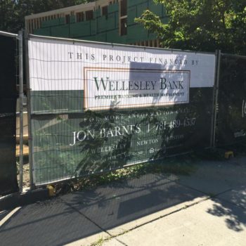wellesley bank business outdoor fence signs