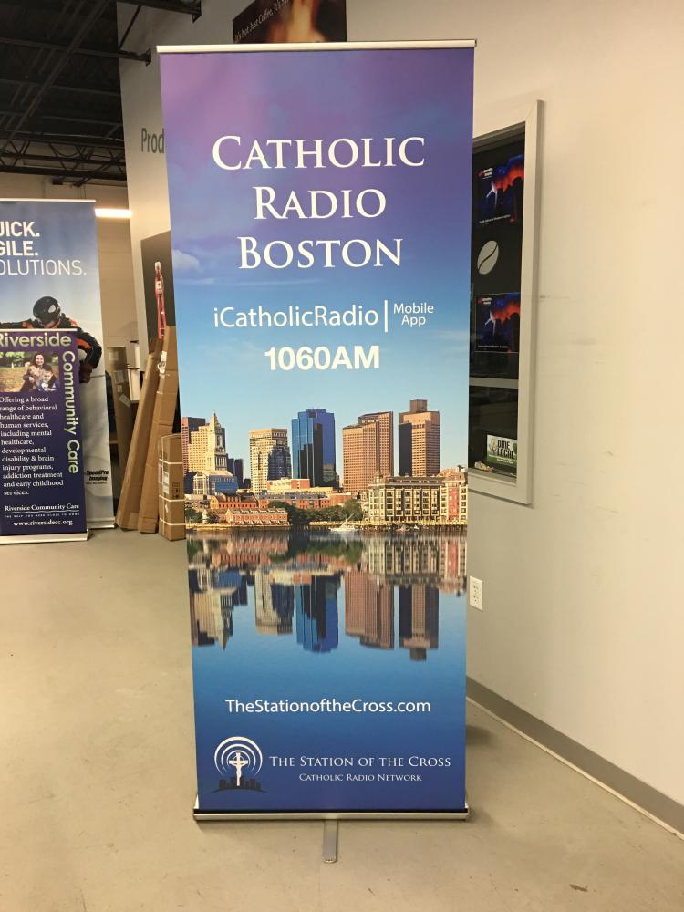 catholic radio boston standing banner