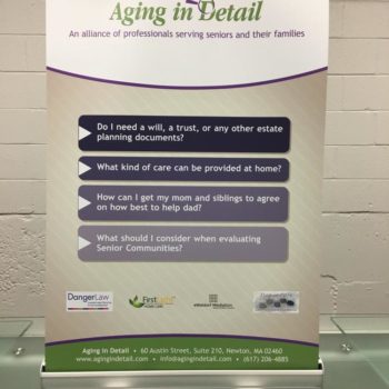 aging in detail standing banner