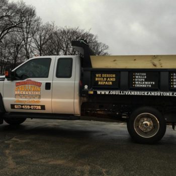 brick and stone business truck wrap