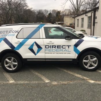 Direct federal logo and brand wrapped on car