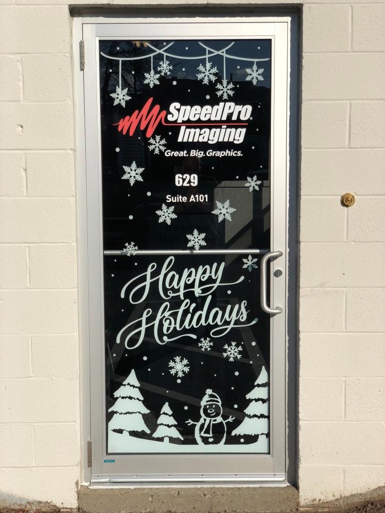 speedpro imaging happy holidays glass door decal