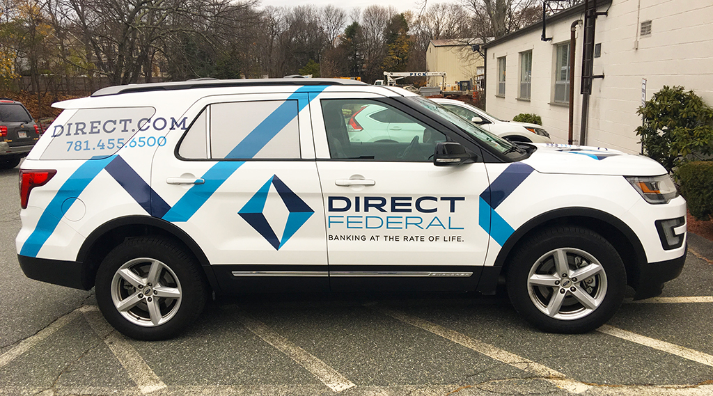 Direct federal logo and brand wrapped on ford explorer