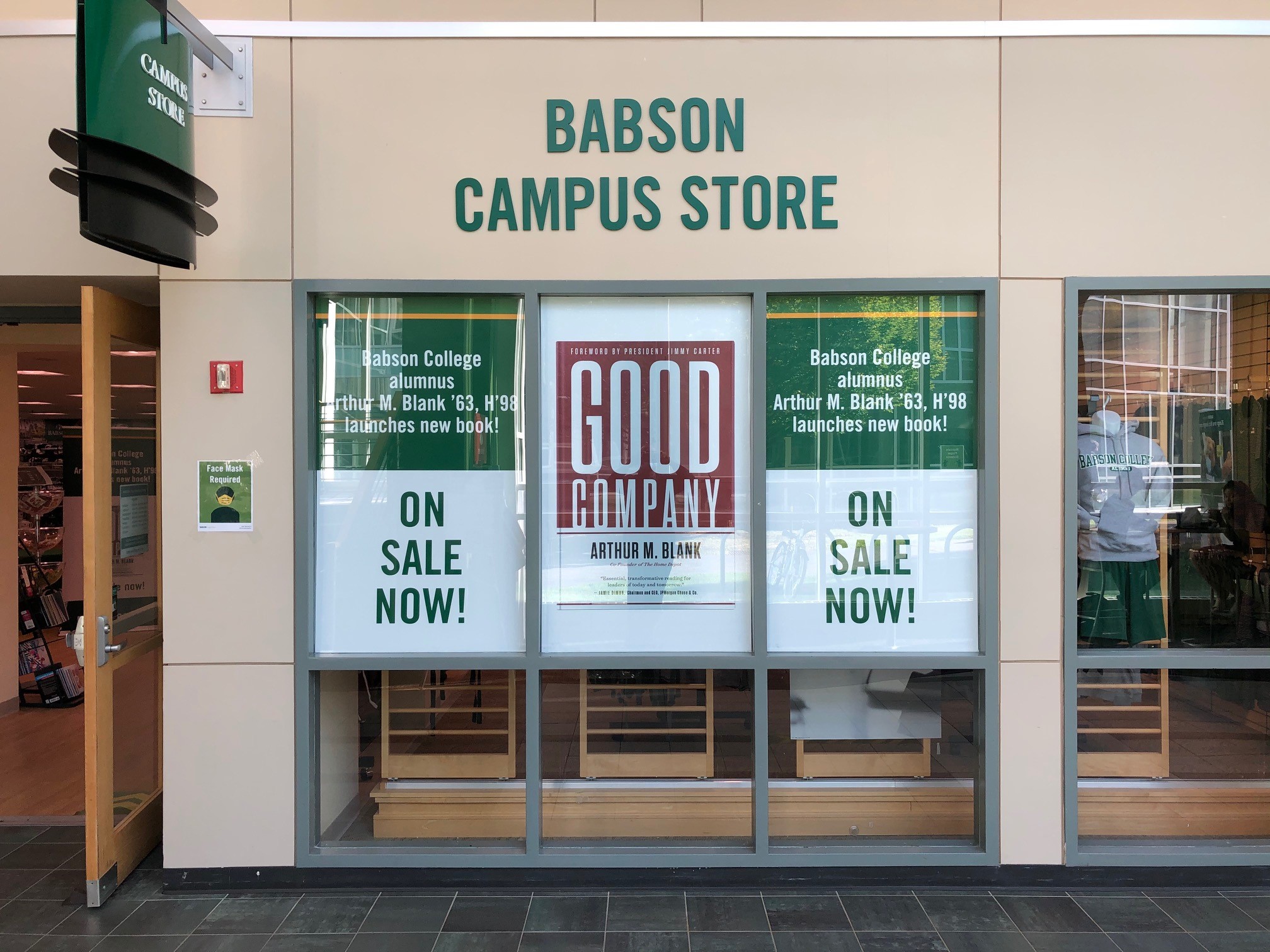Babson campus store window graphics