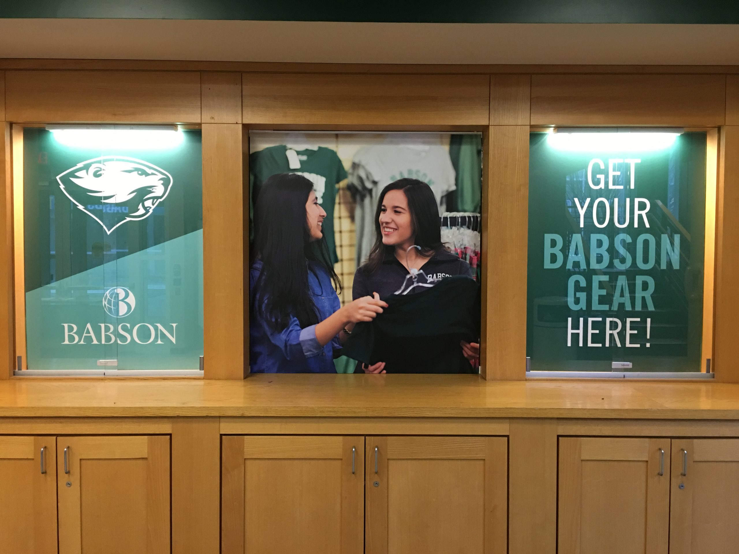 Babson cabinet display signs 
