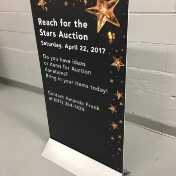 Reach for the stars auction standing banner 