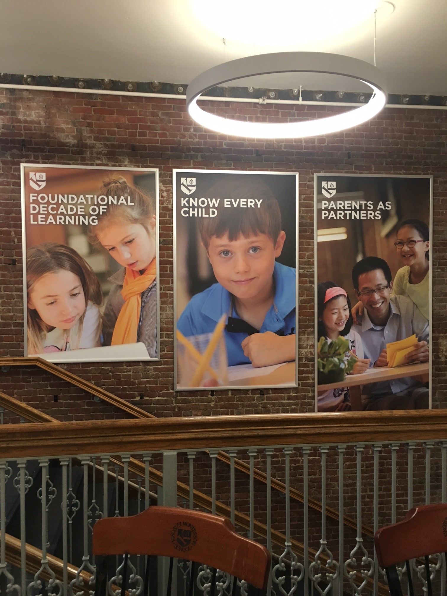 Kingsley Montessori school stairwell signs 