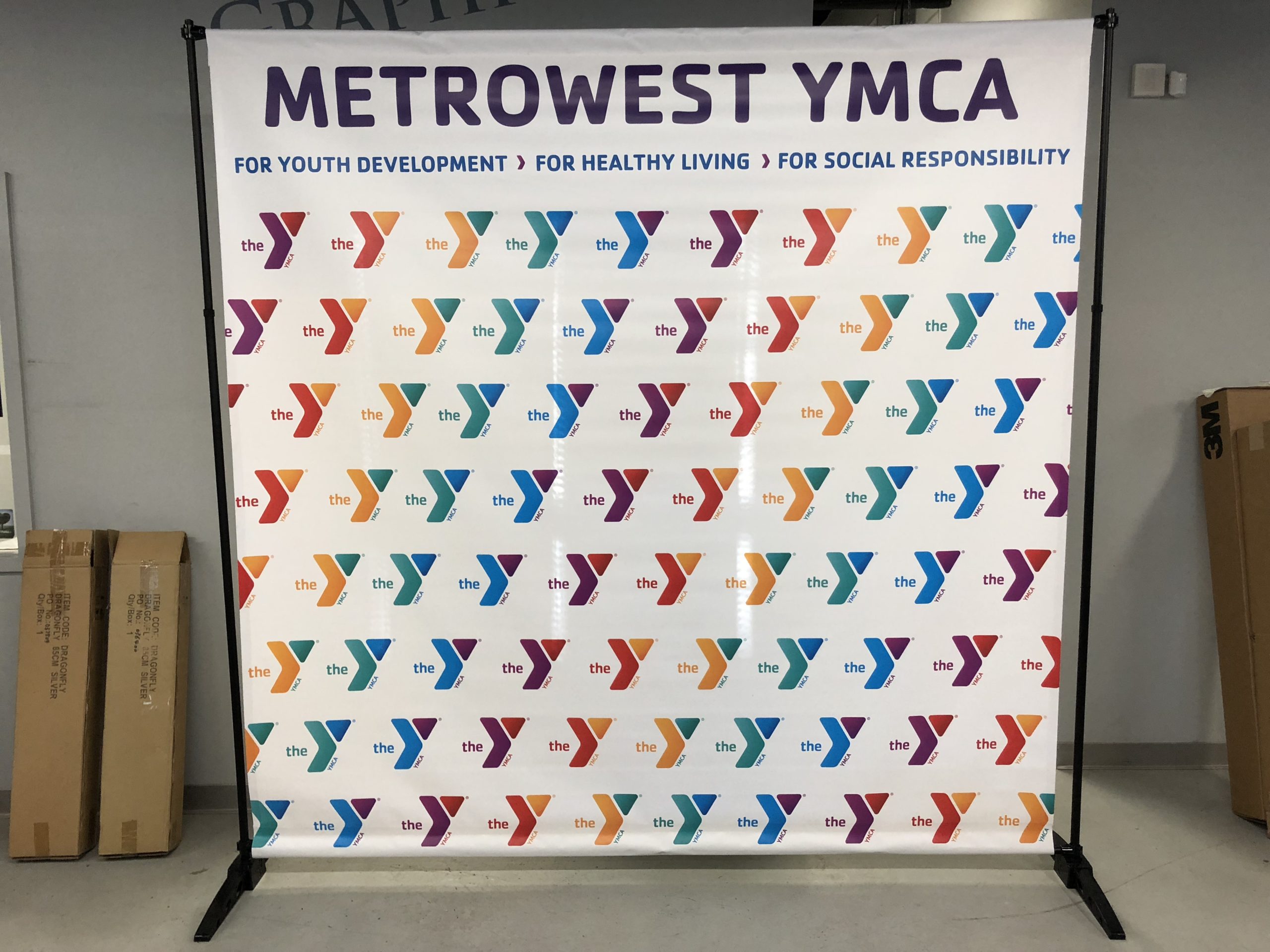 Metrowest YMCA large standing sign 