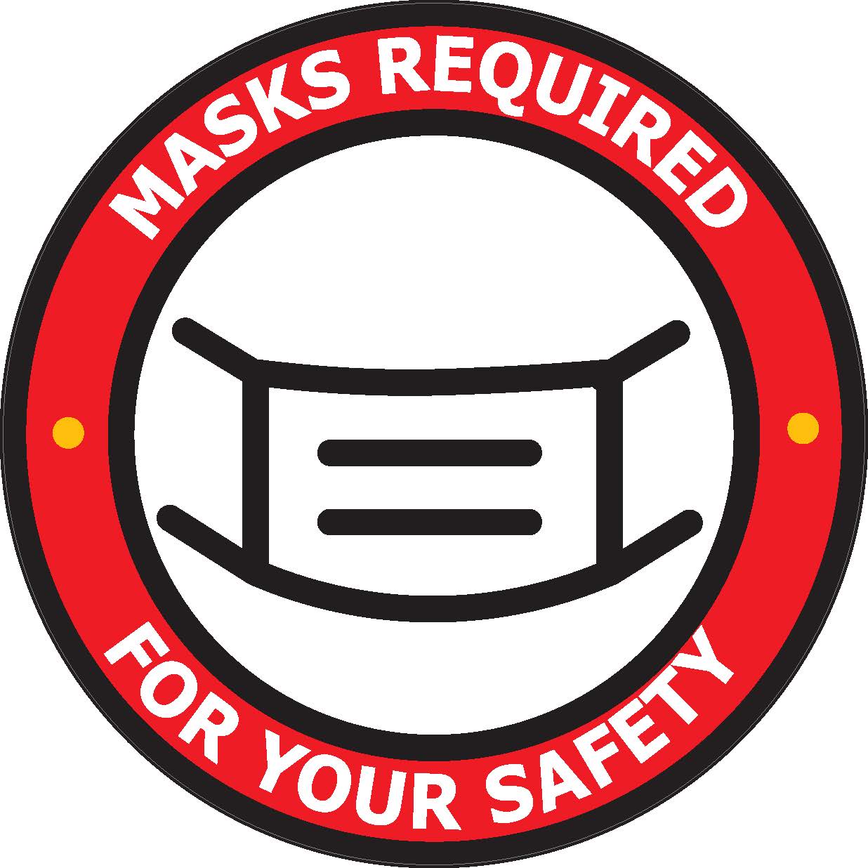 4 pack - Mask Required 6" Door Decal