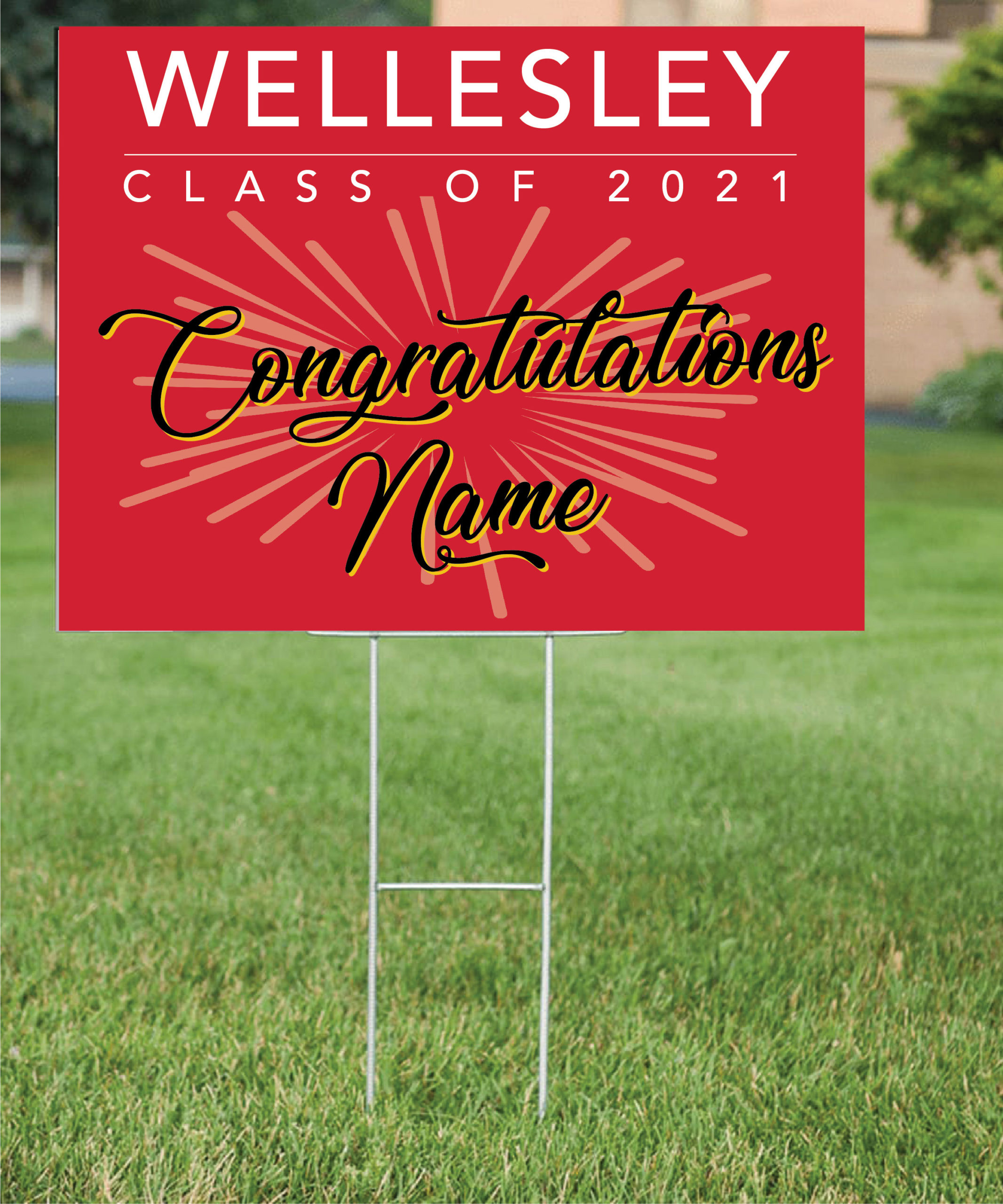Double Sided Yard Sign 24"Wx18"H (customizeable) - Congratulations