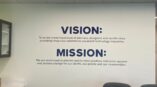 Mission and Vision office graphic and dimensional letters