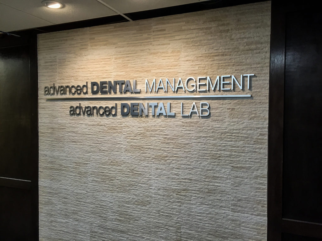 Medical office dimensional lettering