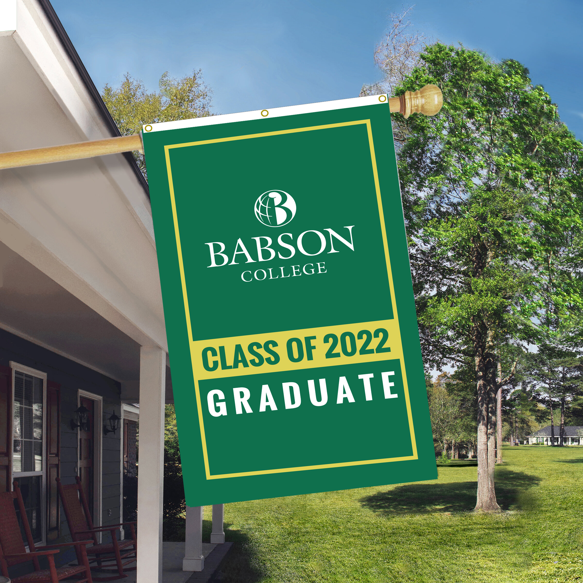 Double Sided Babson Graduate Flag 5'W x 3'H       