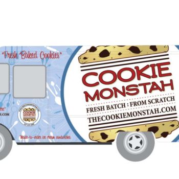 vector graphic of cookie monstah truck wrap