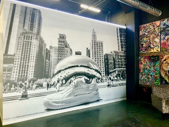 Puma sneaker black and white wall covering 