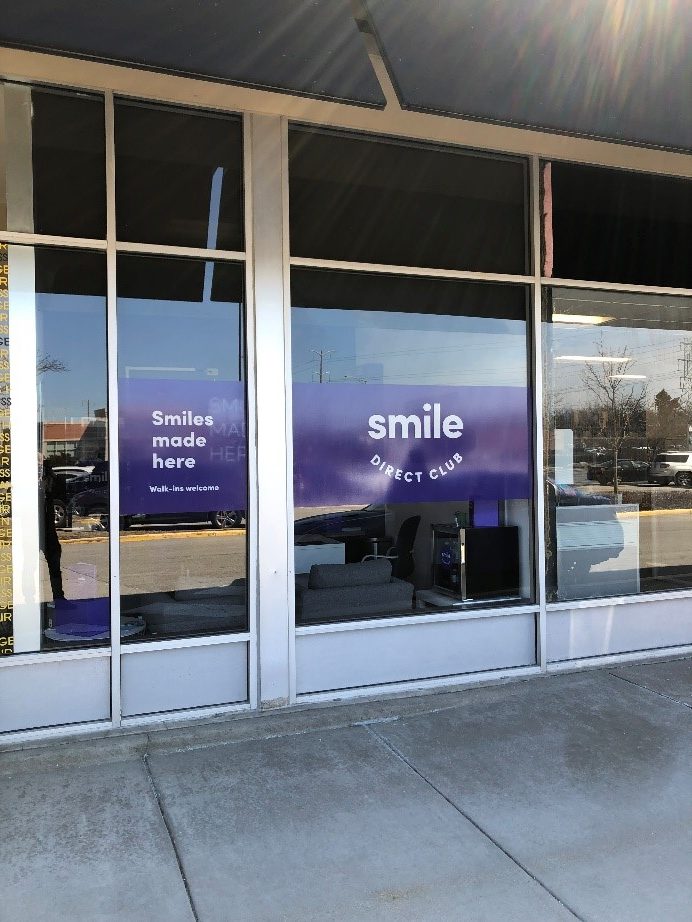 Smile Direct Club window graphics 