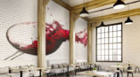 wine spilling wall mural 