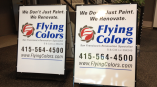 Aframe sign for Flying Colors 