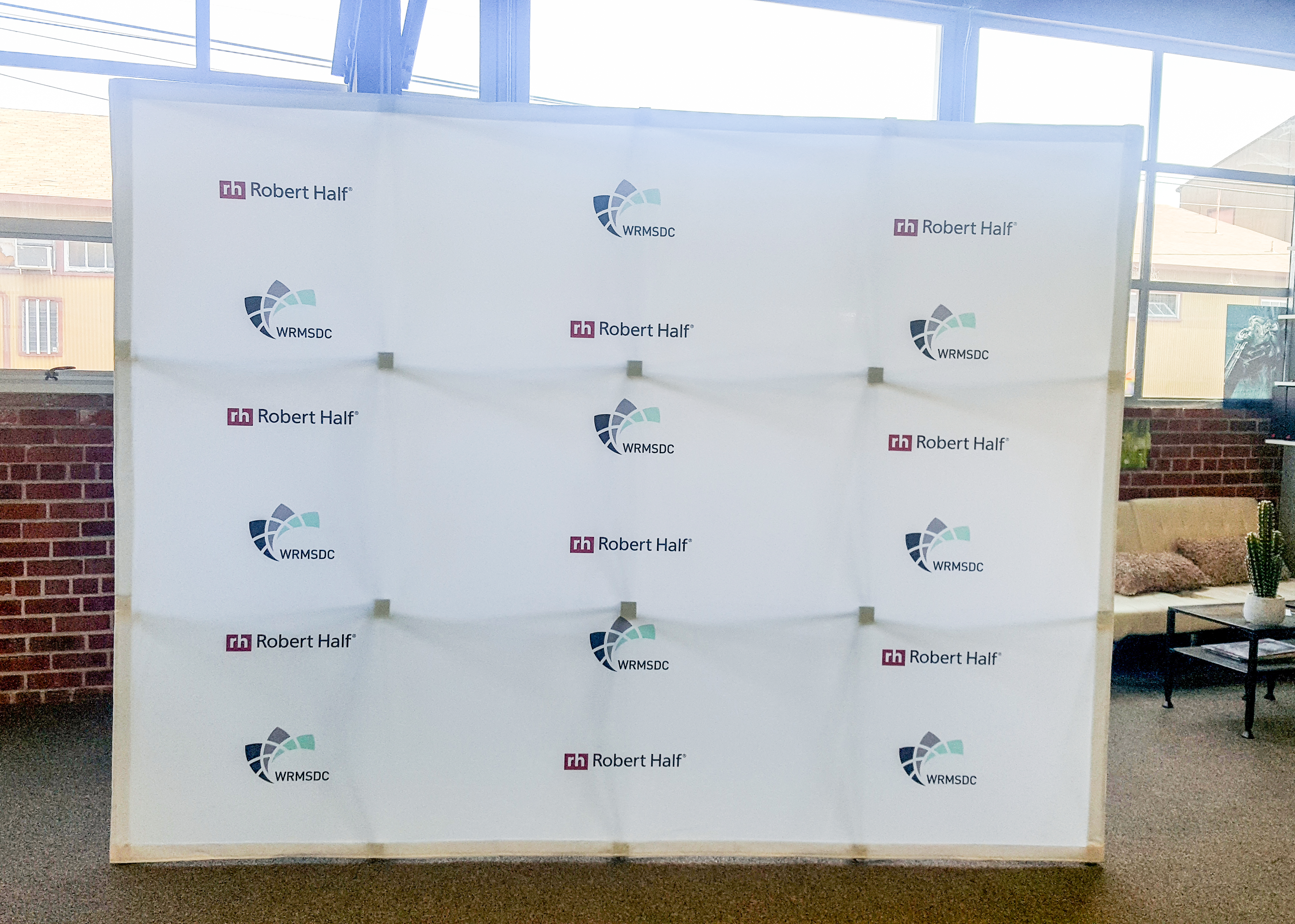 Step and repeat banner for Robert Half event