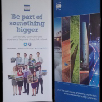 Two custom graphics to provide information for GHD. 