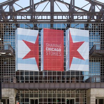 Sharing Chicago Stories vinyl banner