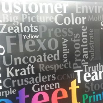 indoor signage word collage wall art