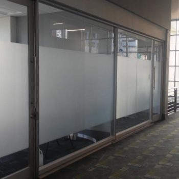 Frosted windows to provide privacy for the office